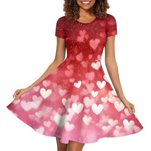 Image of AFPANQZ Womens Casual Summer Lightweight Vintage Dress Short Sleeve Midi Dress Knee-Long Luxury Formal Dress