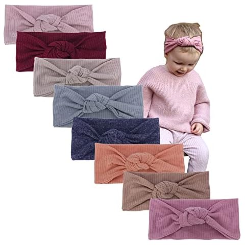 Sugarmelon Baby Headbands Stretchy Hairbands Hair Bow Elastics for Baby Girls Newborn Toddlers Infant Kids (Knot Headband Mauve) Cover