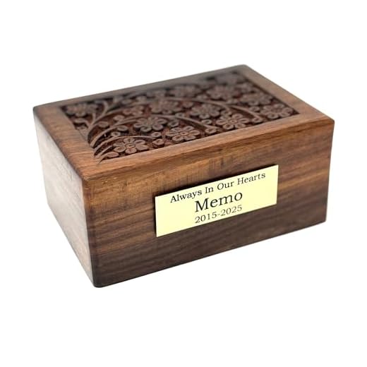Hand Carved Rosewood Pet Cremation Urn