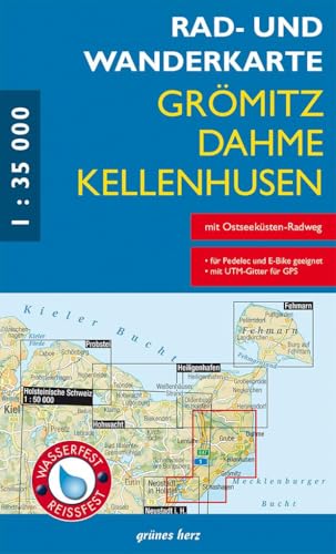 Rad- und Wanderkarte Grömitz, Dahme, Kellenhusen: mit Ostseeküstenradweg (wasser- und reißfest)