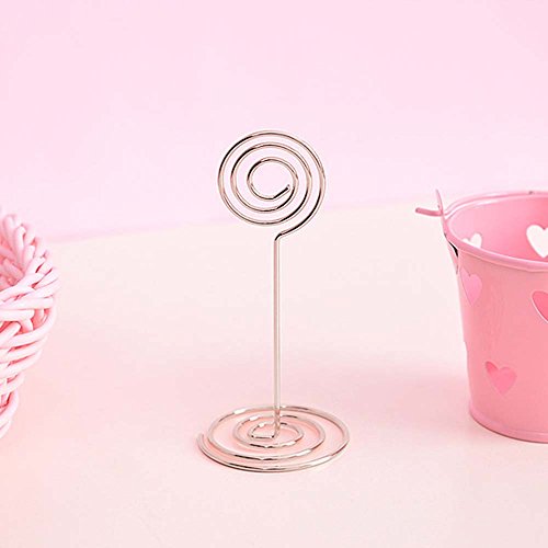 Table Number Card Holders, 25 Pack Wire Shape Table Photo Holder Table Picture Stand Place Card Holder For Wedding Party Gatherings Office Desk Paper Menu Clips (Silver) #TOP5