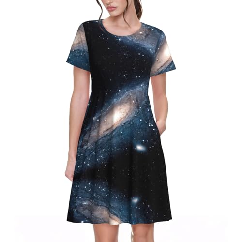 Robe d'été légère pour femme avec poches pour dissimuler les rondeurs