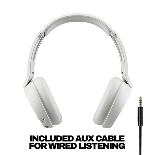 Image of Skullcandy Icon 180 Wireless On-Ear Bluetooth Headphones, Up to 50 Hours Battery, Lightweight and Travel Ready, Secure Fit, Sweat and Water Resistant, Microphone iPhone Android - Bone