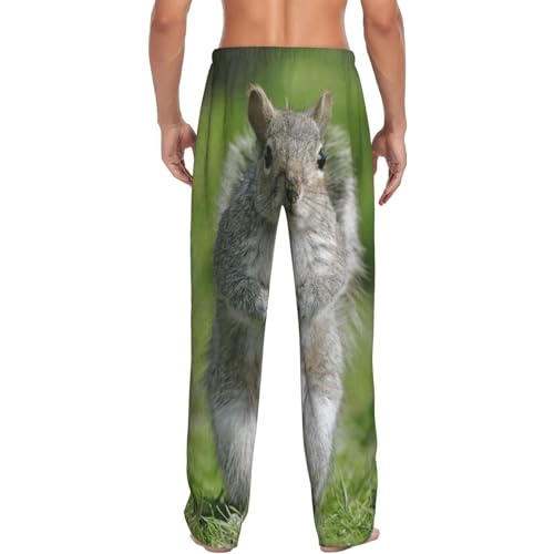 Pantalon pyjama homme polaire chaud écureuil rouge taille élastique