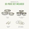 GreenLife 10 Piece Stainless Steel Pots and Pans, Detachable & Stackable Kitchen Set, Tri Ply Clad PFAS Free Cookware, Space Saving with Removable Handle, Induction & Oven Safe, RV Cookware, Glass Lid #2