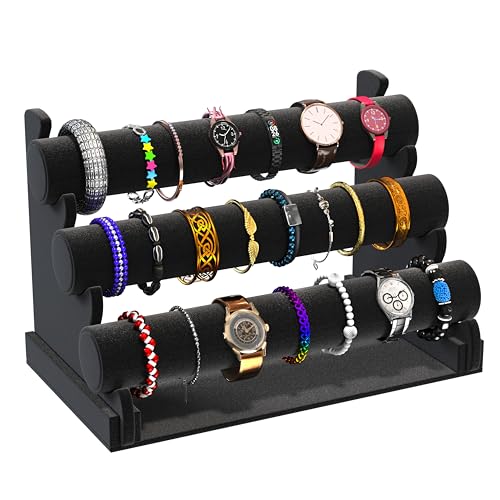 Comelyjewel 3 Tier Velvet Jewelry Organizer Stand for...
