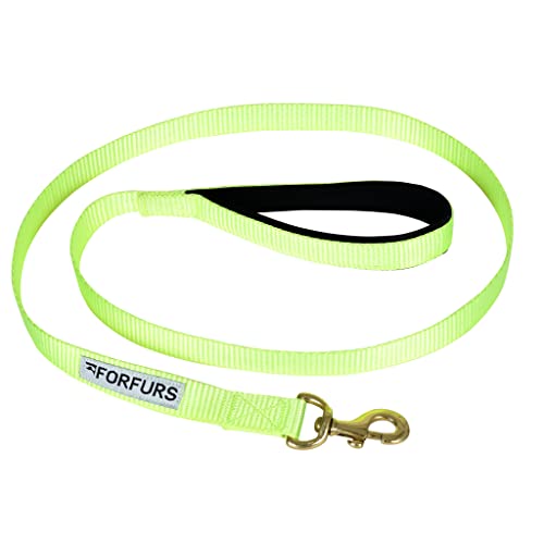 Image of Classic Standard Leash with Padded Handle - Medium-Lime Green