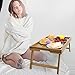 VaeFae Acacia Bed Table Tray, Wooden Breakfast Tray with Folding Legs, Bed Tray for Eating and Laptop, Eating Trays for Bedroom (Large Size)