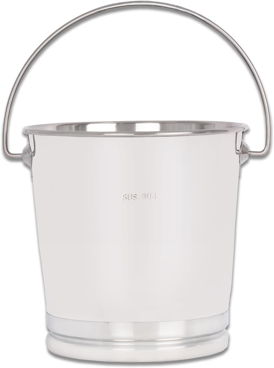 Beeketal Edelstahleimer mit Skala & Henkel 8L 14L 20L Edelstahl 304 Rostfrei Lebensmittelecht f r Gastro & Milch Eimer ohne Deckel EEB-8