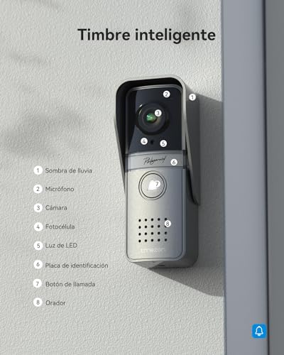Miniatura 5 de Tmezon Videoportero 4 Hilos,Timbre Video Sistema De Intercomunicación Con 7 Zoll Monitor Y Timbre Con Cable,Vista En Vivo Y Conversación, Desbloqueo Por Monitor Interior,16 Tonos De Llamada