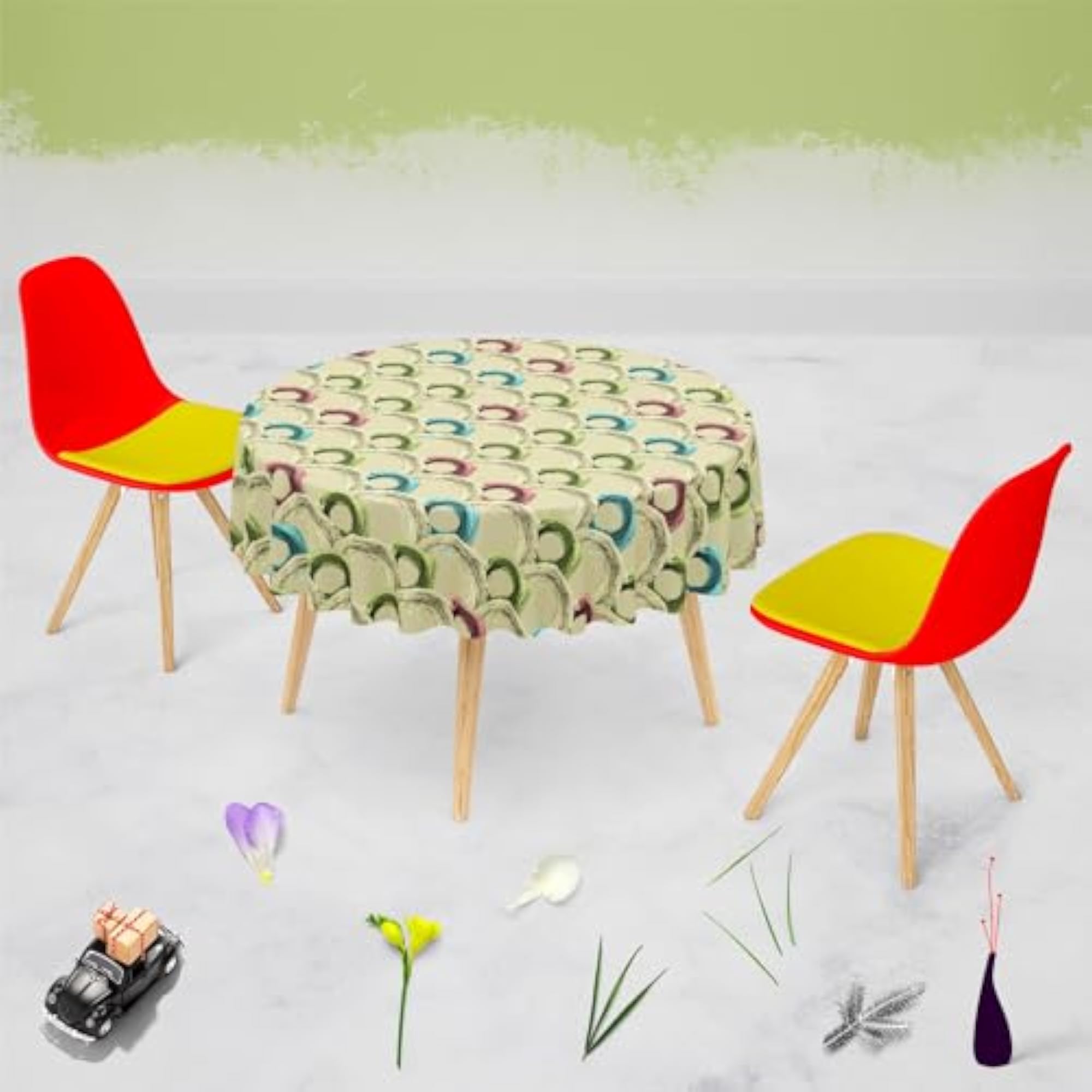 Fluffy Circles D1 Table Cloth Cover for Dining