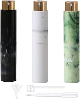 Dzpuhuojz 3pcs Travel Perfume Bottle TSA Approved Travel Perfume Atomizer Refillable Bottle 10ml Mini Spray Bottle Liquids Leak Proof Containers Travel Accessories (Black+White+Green)