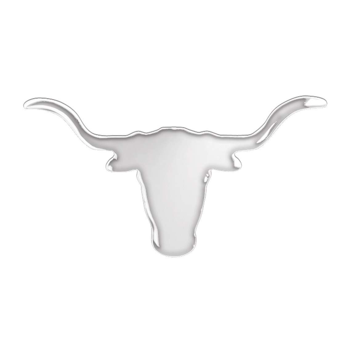 GG Grand General 90226 4 X 1-3/4 Inches Chrome Small Longhorn Skull w/Adhesive Tape