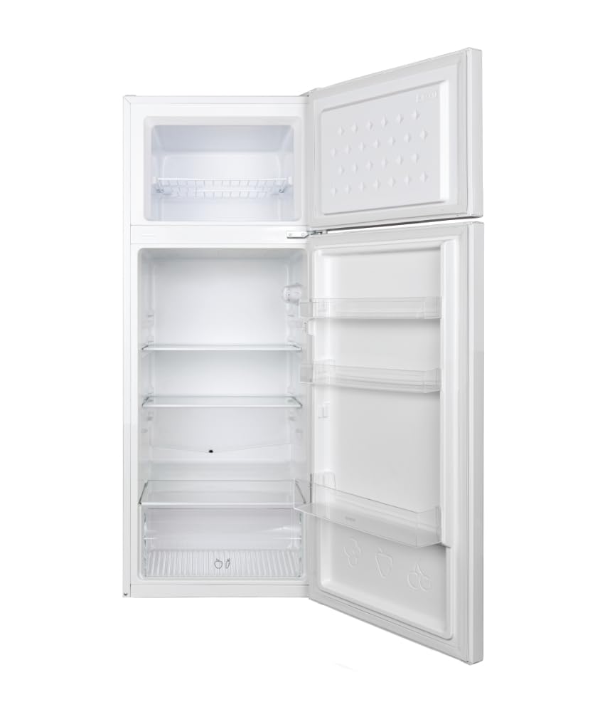 Candy - Réfrigérateur double-portes CDG1S514EW - Réfrigérateur Combi, 211L, technologie statique, éclairage LED, porte réversible, 41DB, alarme de porte, largeur 55 cm, hauteur 1,45 m, blanc