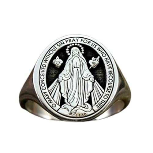 Bague Miraculeuse chevalière ovale argent 925 anneau taille 5 à 12,5 US