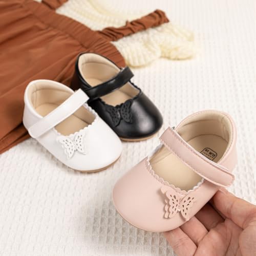 Image of Meckior Infant Baby Girl Sandals Soft Non-Slip Rubber Sole Handmade Princess Wedding Dress Shoes Toddler First Walkers
