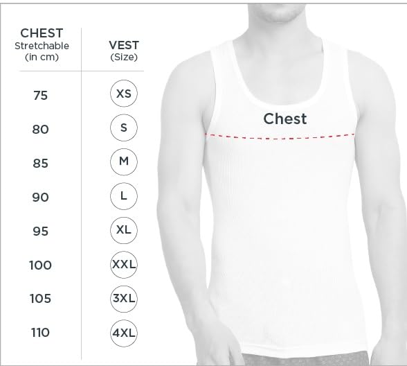 Image of INNERO Men's Cotton Sleevless Round Neck Vest, Baniyan, Ganji, Undershirt (White)