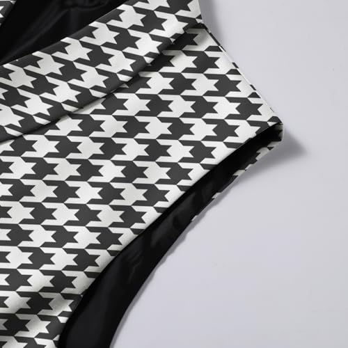 Cloudstyle Mens Suit Vest Houndstooth Plaid Business Formal Dress Slim Fit Waistcoat4