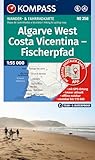 KOMPASS Wanderkarte 258 Algarve West, Costa Vicentina – Fischerpfad 1:55.000: Wander- und Fahrradkarte in einem – inklusive Offline-Verwendung in der KOMPASS-App. Wander-& Radwege, Surfspots