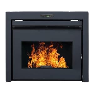 EIDER BIOMASA – INSERT CANADA 11Kw: Estufa de Pellets de Bajo Consumo | de 13kg | Silenciosa | Doble Cámara | Cristal Limpio | Automática | hasta 200m³ | Cristal doble