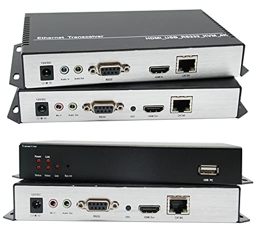 Orivision 4K*2K Hdmi Kvm Transceiver Extender Over 120 Cat5/6 Cable With Ra232/Usb/Edid/Mic/Audio For Monitoring/Security #TOP4