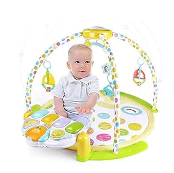 Arcanine Baby Gym and Playmats - Kick and Play Piano Baby Play Mat for Infants and Newborn - Baby Activity Gym Playmat with Rotating Star Mobile & Star Projector - Machine Washable
