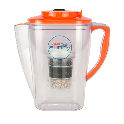 Acala Quell Wasserfilter Sunny | Orange | Kannenfilter | Aktivkohle Wasserfilter | Kreiert köstlich schmeckendes, wohltuendes Wasser