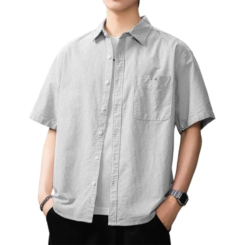 Chemise japonaise homme rayée vintage au tombé fluide et relax