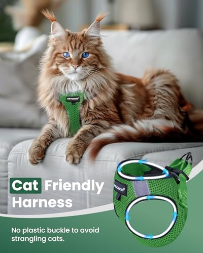 Image of FAYOGOO Cat Harness and Leash Set, Escape-Proof Step-in Vest for Walking