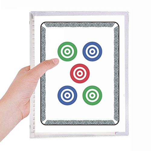 Carnet à spirale rechargeable Mahjong Circle Dots à 5 carreaux idéal pour le bureau et vos projets