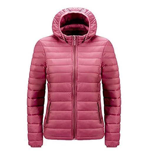 Tbylf Dam avtagbar mössa varm dunjacka av bomull, vinterjacka dam, övergångsjacka dam, softshelljacka dam, sweatjacka dam, cardigan dam, ROSA, XXL