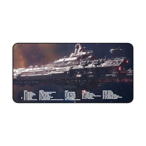 EVE Online Desk Mat with Shortcut Keys for Gaming, Targeting Modules Drones Combat Navigation, Gaming Accessories, Computer