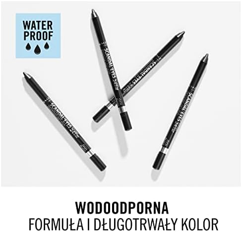 Rimmel Scandaleyes wodoodporna kredka do oczu, gładka, kremowa formuła, hipoalergiczna, nr 001  Black