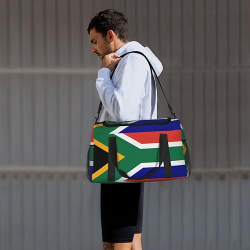 South African flag Print Ample Space Travel Duffle Bag Carry On Tote 19.7x13x10.2 in Stylish Tote for Gym2