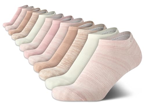 Image of Calvin Klein Womens No Show Socks - 12 Pack Flat Knit Cushioned Athletic Low Cut Socks for Women for Sports and Running