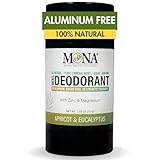 All Natural Deodorant for Men Aluminum Free | Hypoallergenic Men's Deodrant, Magnesium Deodorant for Sensitive Skin | Absorbs Sweat | Won’t stain clothes | By MONA Brands (Apricot Eucalyptus 2.65 Oz)