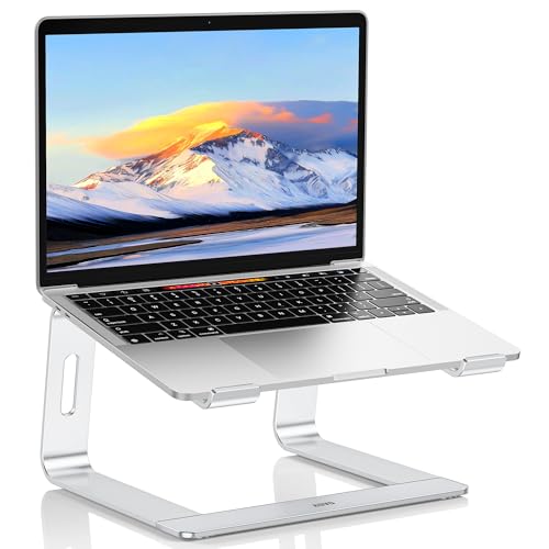 Auvo Laptop Stand ALS01 Aluminum Laptop Holder Stand for Desk Compatible with MacBook Air/Pro Dell HP Lenovo and more 10-15.6 inch Laptops Silver