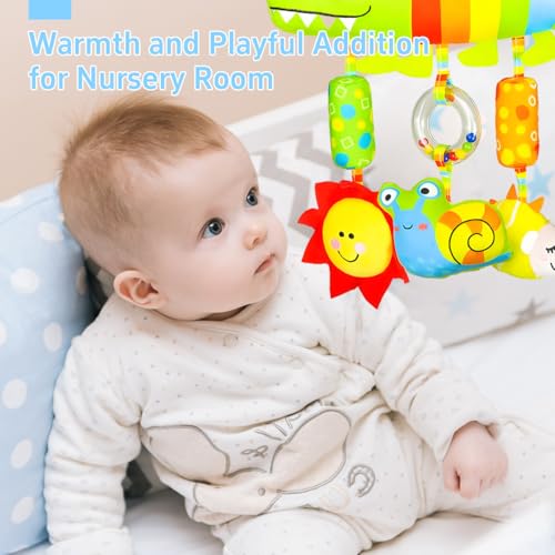 Image of SNOWIE SOFT Baby Toys for 6 to 12 Months Cartoon Alligator Snail Stuffed Stroller Toy with Squeaky Device, Colorful Sensory Toys Hanging Soothing Toy for Stroller, Crib New Norn Baby Gifts