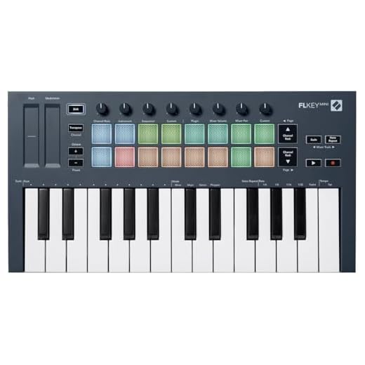 Novation FLkey Mini - Portable 25-Key, USB, MIDI Keyboard Controller with FL Studio Integration for Music Production