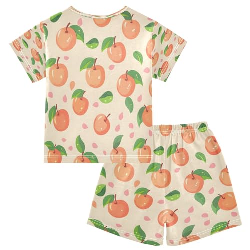 senya Short Sleeve Pajamas Sets Summer Cotton Sleepwear Many Peach2