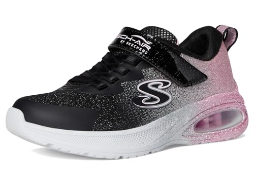 Skechers Microspec Max Advance Baskets pour Enfant Noir/Or Rose