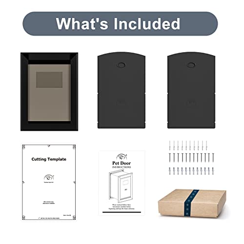 Decormax Dog Door For Wall, Energy Efficient Doggie Door With Aluminum Frame, Telescoping Tunnel, Double Magnetic Flaps And Two Sliding Lock Panels, Easy To Install, Black, Large #TOP5