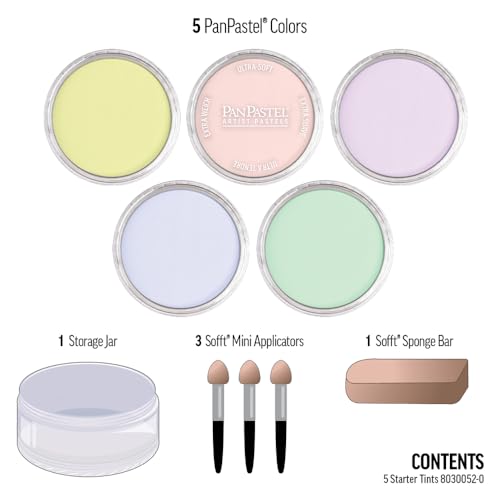 PanPastel Artist Pastels by GOLDEN, Starter Tints Set, 5 Color, Professional Artist Pastels, Unique Pan Format (cake-like)