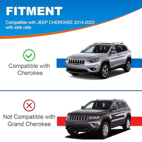 Fengyu FY-004 Roof Rack Cross Bars Compatible With Jeep Cherokee 2014-2023 Aluminum Crossbars Rails Cargo Rooftop Ski Basket Luggage Rack Carrier thumb #2