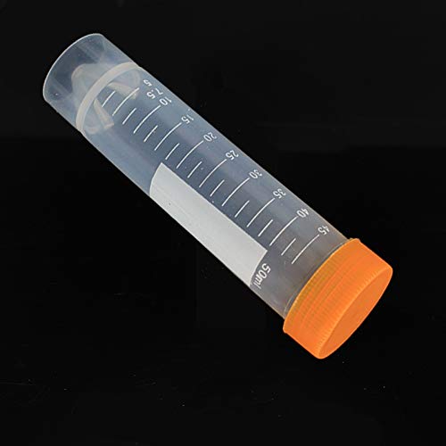 Powertool Lot de 50 tubes à essai gradués en plastique pour centrifugeuse Transparent 50 ml Fond plat