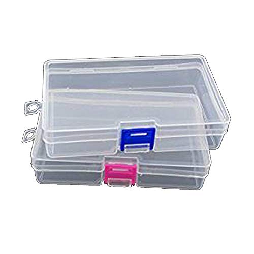 yueton Pack of 2 Plastic Transparent Storage Box Jewelry Craft Nail Art Beads Container Organizer