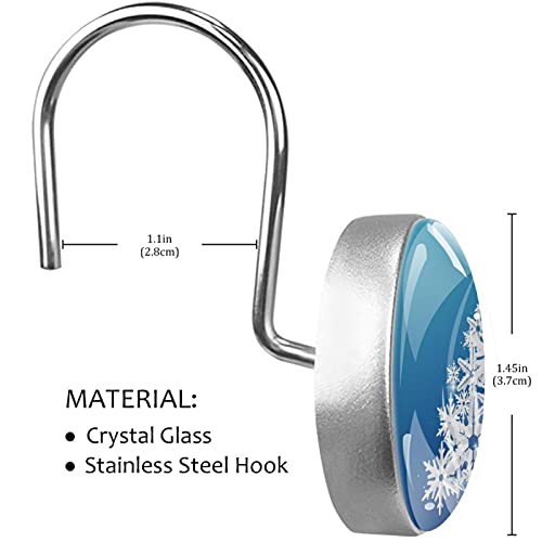 Crochets de rideau de douche inox haut de gamme durables flocon et sapin