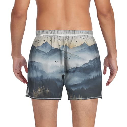 Mountain Raven Men's Cotton Boxer Shorts Moisture-Wicking Pajama Bottoms Underwear Sleep Shorts with Button Fly2
