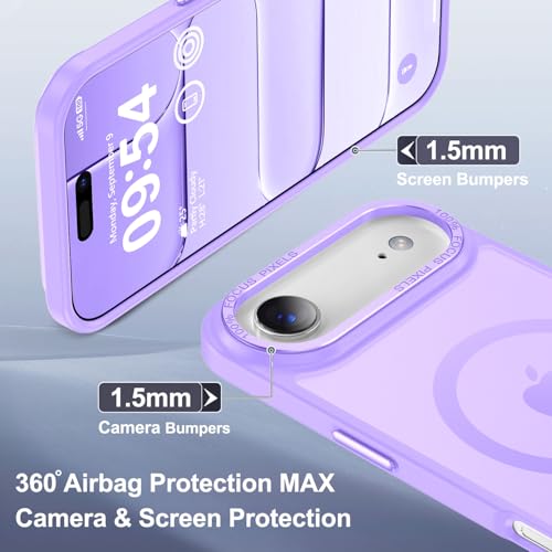 Newfuture Magnetic for iPhone Air Case [Compatible with Magsafe] [Military Grade Drop Protection] Matte Anti-Scratch Shockproof Protective Phone Cover for Replacement Batteries, Lilac Purple — view 6