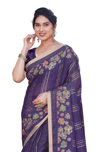 Image of MIRCHI FASHION Saree for Woman Cotton Blend Geometric Printed | Polished Professional Office Wear and Regular Daily Sari with Blouse Piece